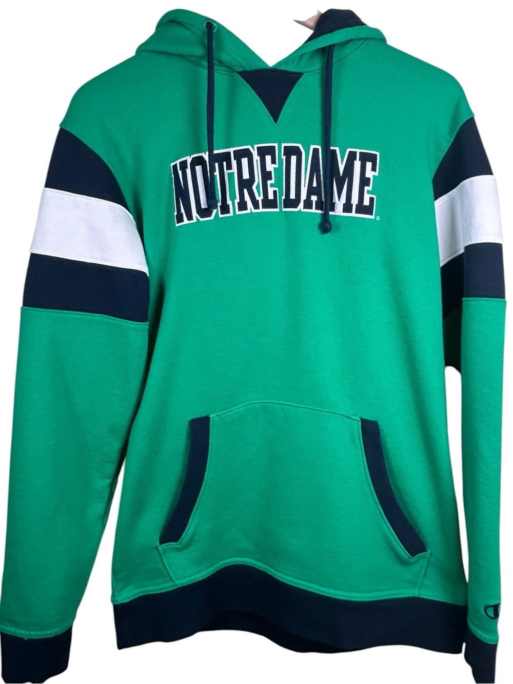 CHAMPION VTG Y2K Notre Dame Fighting Irish Colorblock Hoodie M